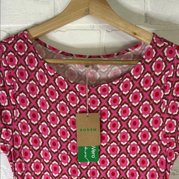 Boden Amelie Jersey Midi Dress Sangria Sunset, Geo Pome Size US 6 NWT - Picture 10 of 14